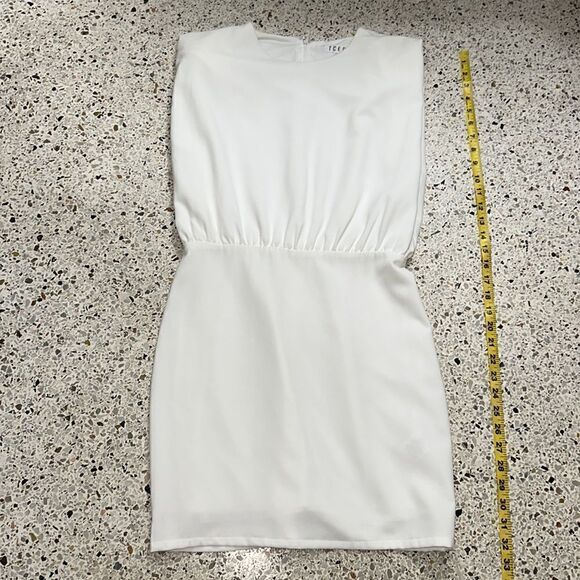 EUC TCEC white high neck mini dress M medium - Picture 5 of 6